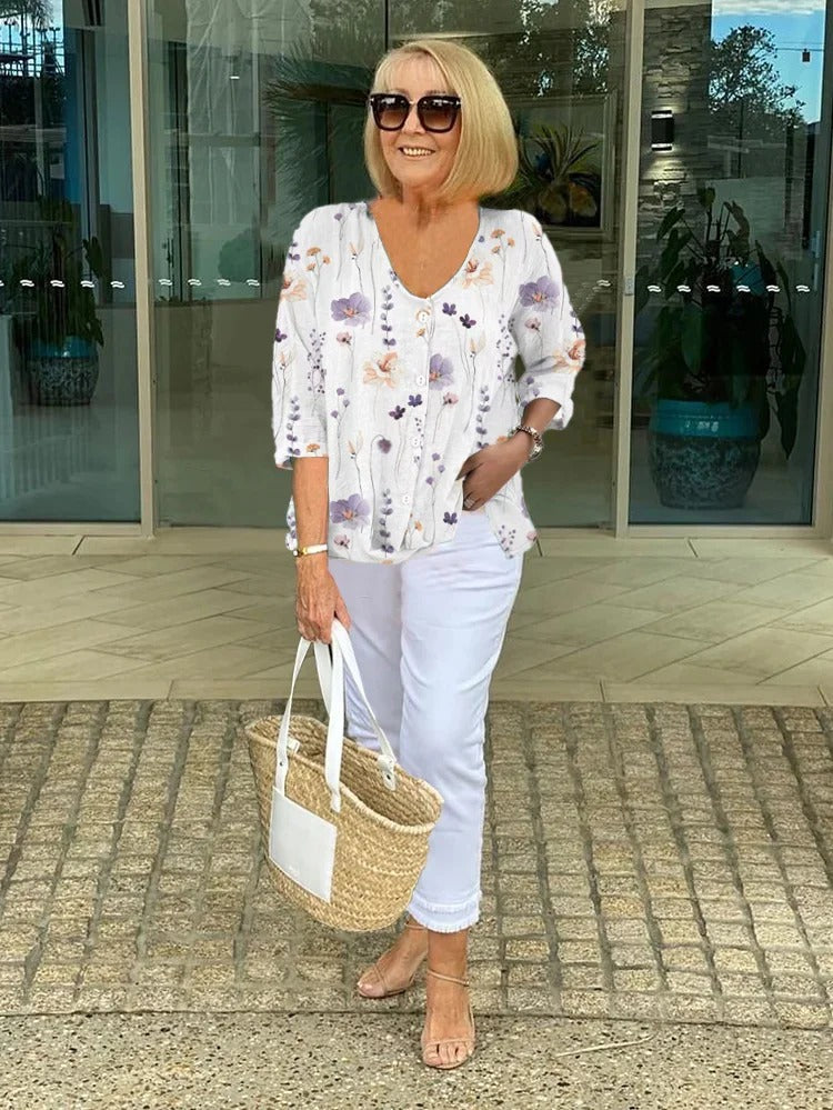 Laura | Blomstret Damebluse