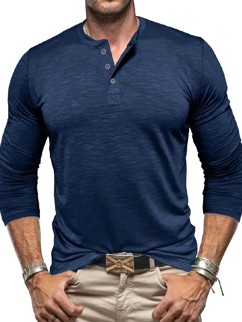 Langærmet Henley T-shirt