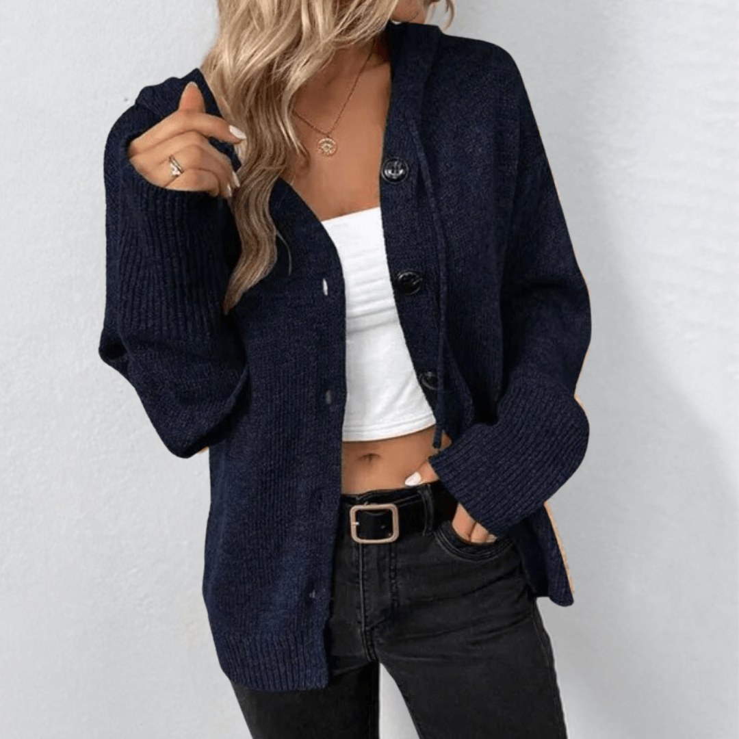 Clara | Dame Strikket Cardigan med Knapper