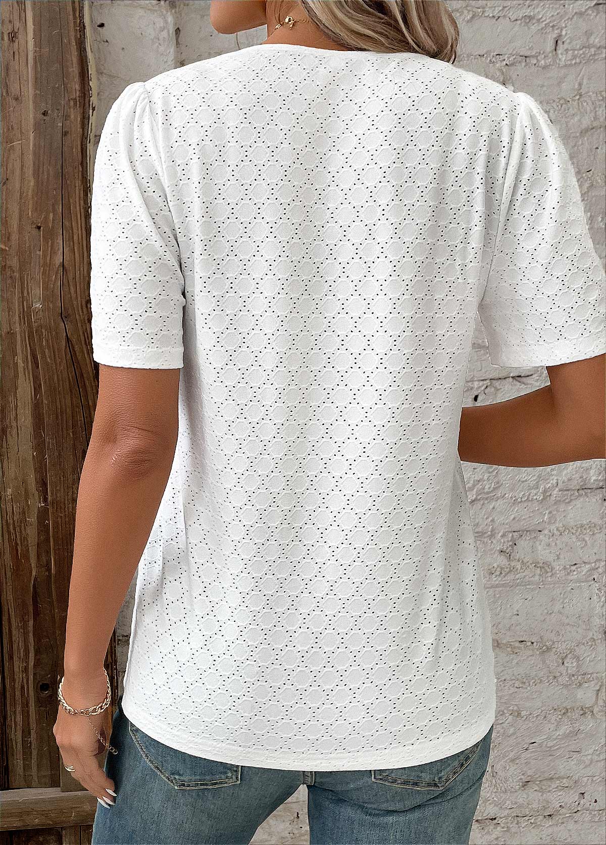 Elegant patchwork bluse med moderne design