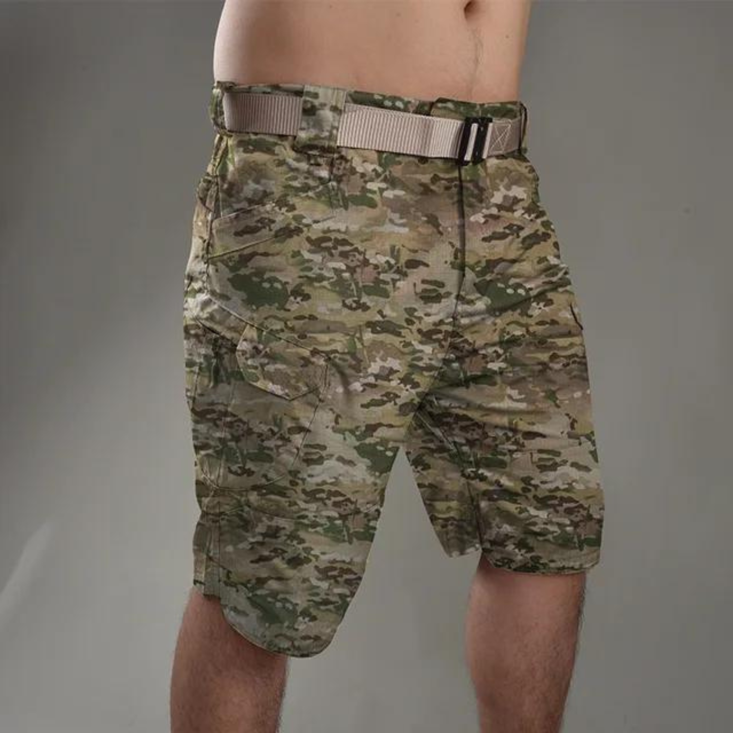 Herre Camo Cargo Shorts med Lommer