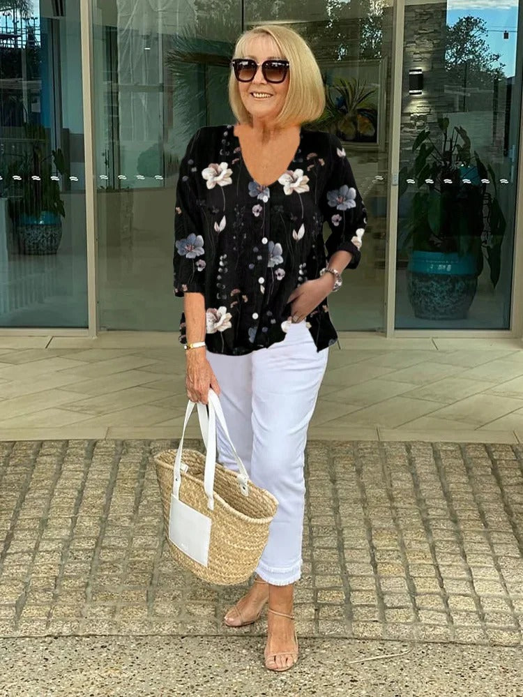 Laura | Blomstret Damebluse