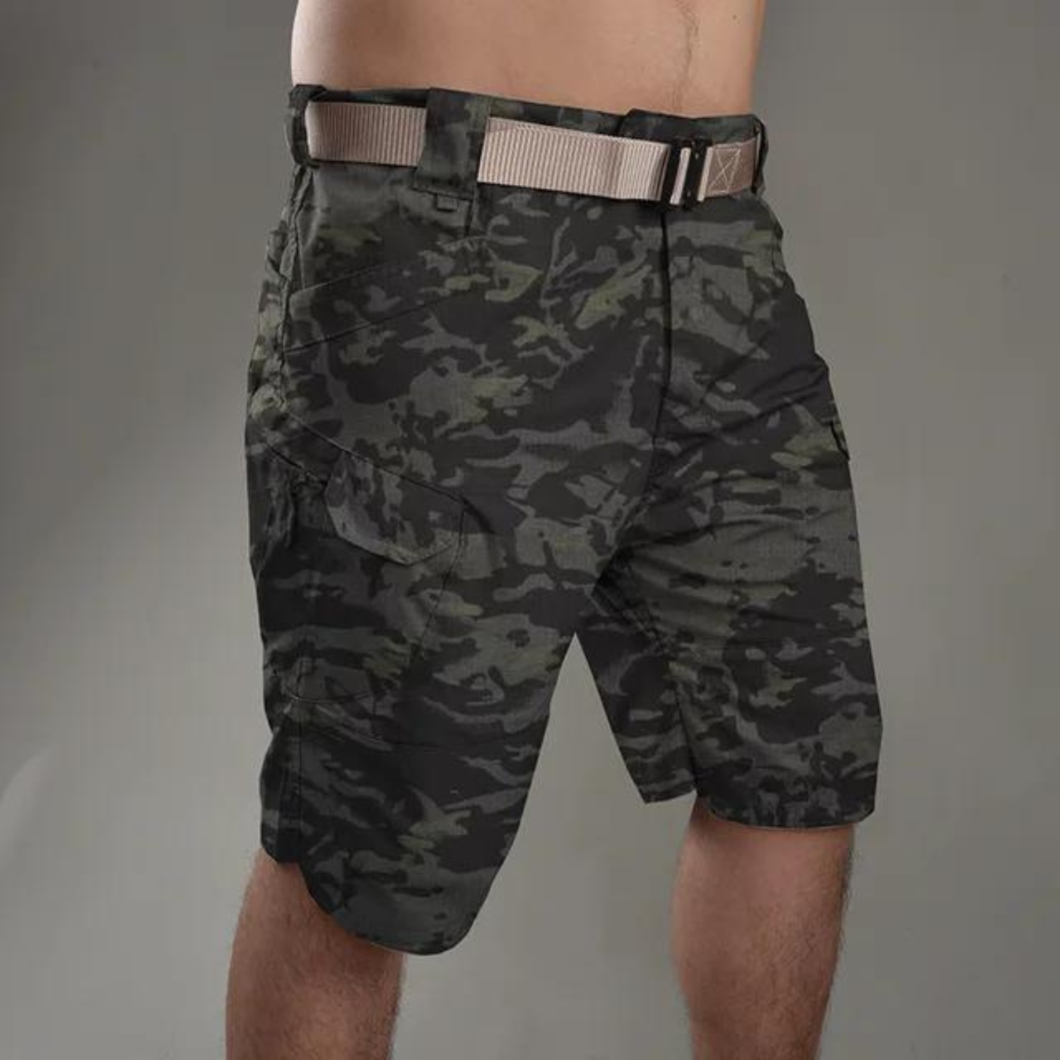 Herre Camo Cargo Shorts med Lommer