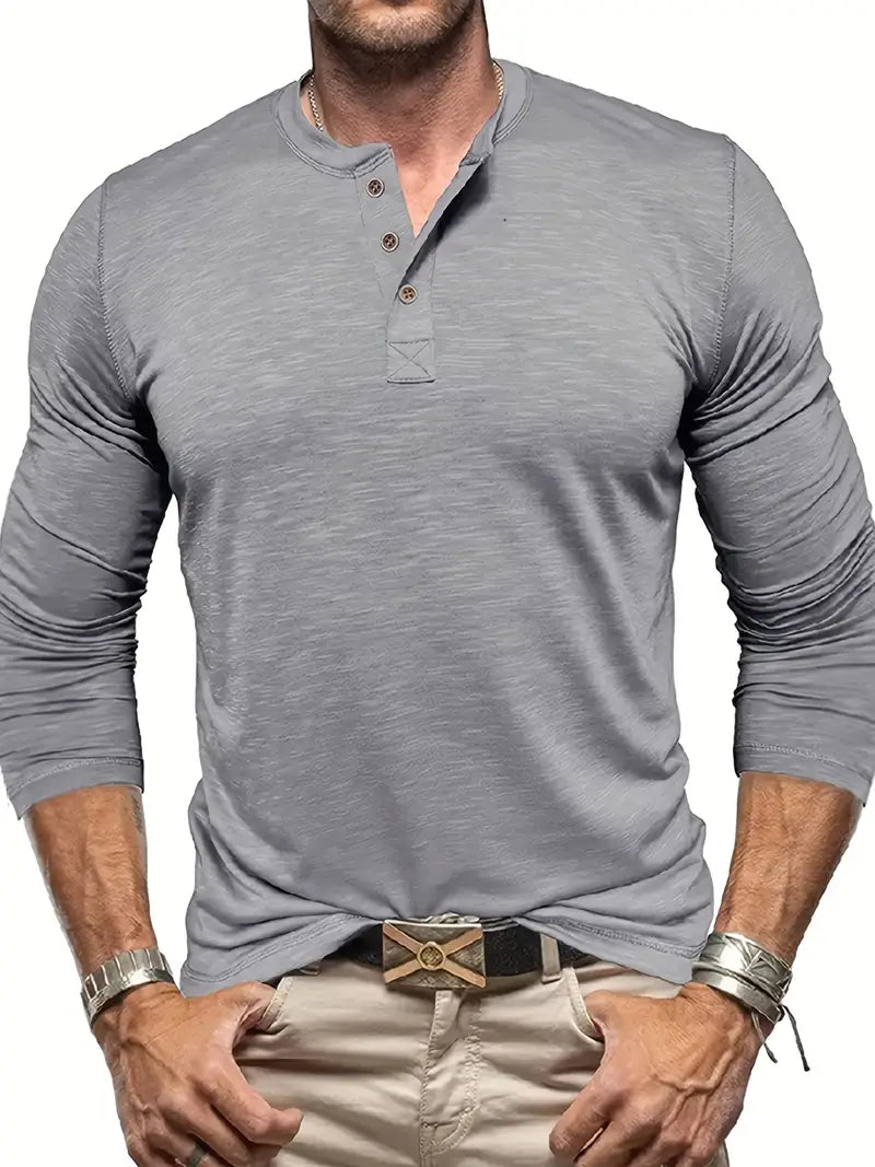 Langærmet Henley T-shirt