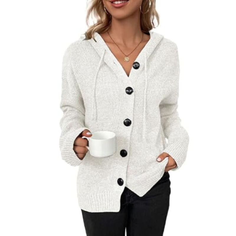 Clara | Dame Strikket Cardigan med Knapper