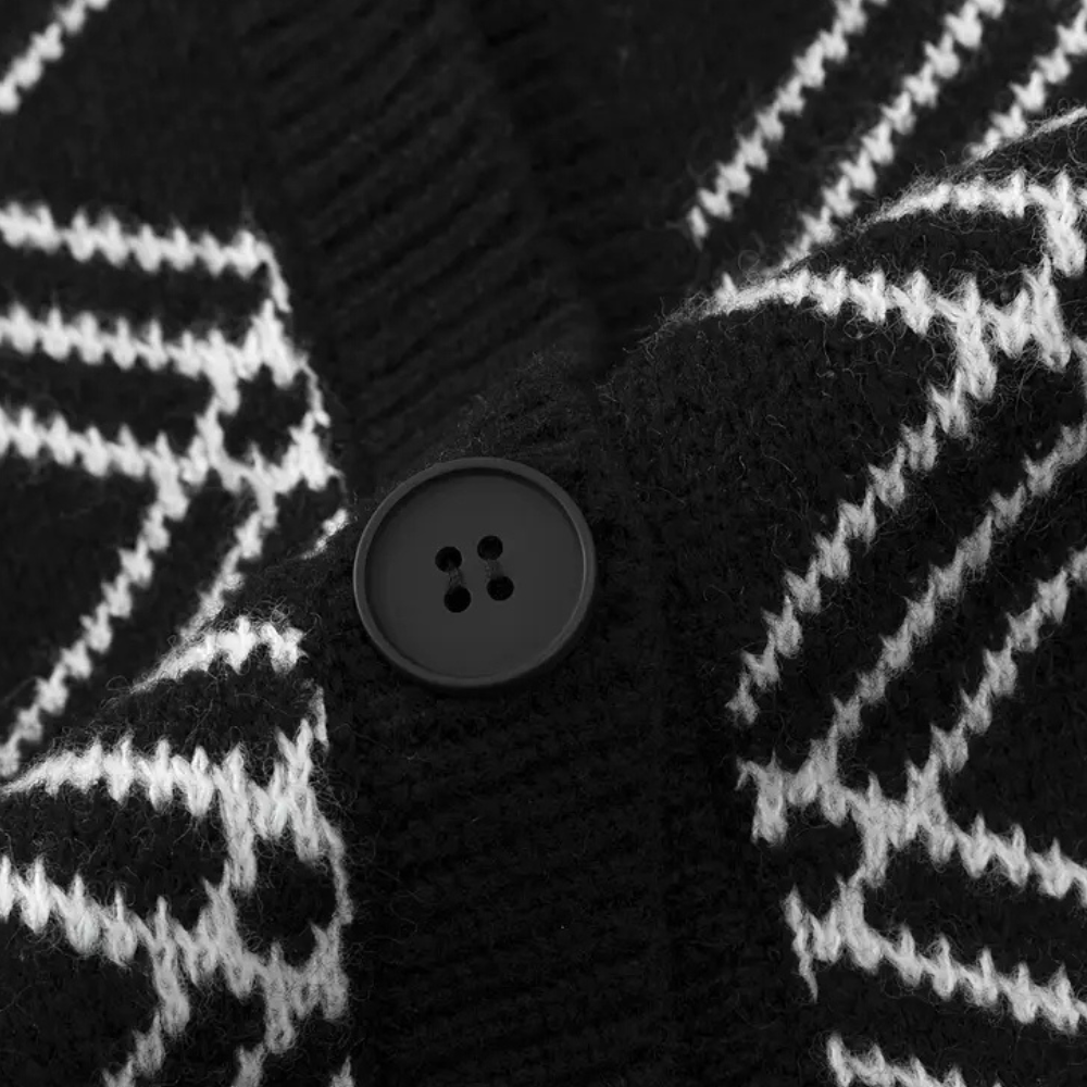 Christian | Elegant cardigan med ternet design til mænd