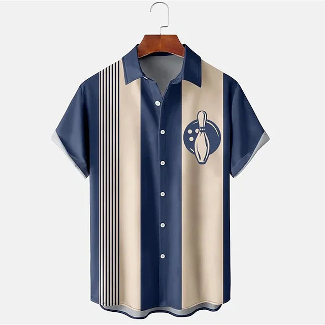 Emil | Casual poloshirt med bowlingprint