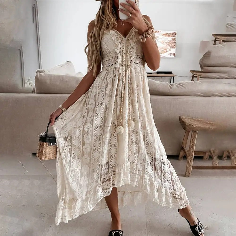 Beryl | Elegant Boho Maxi Kjole til Sommer