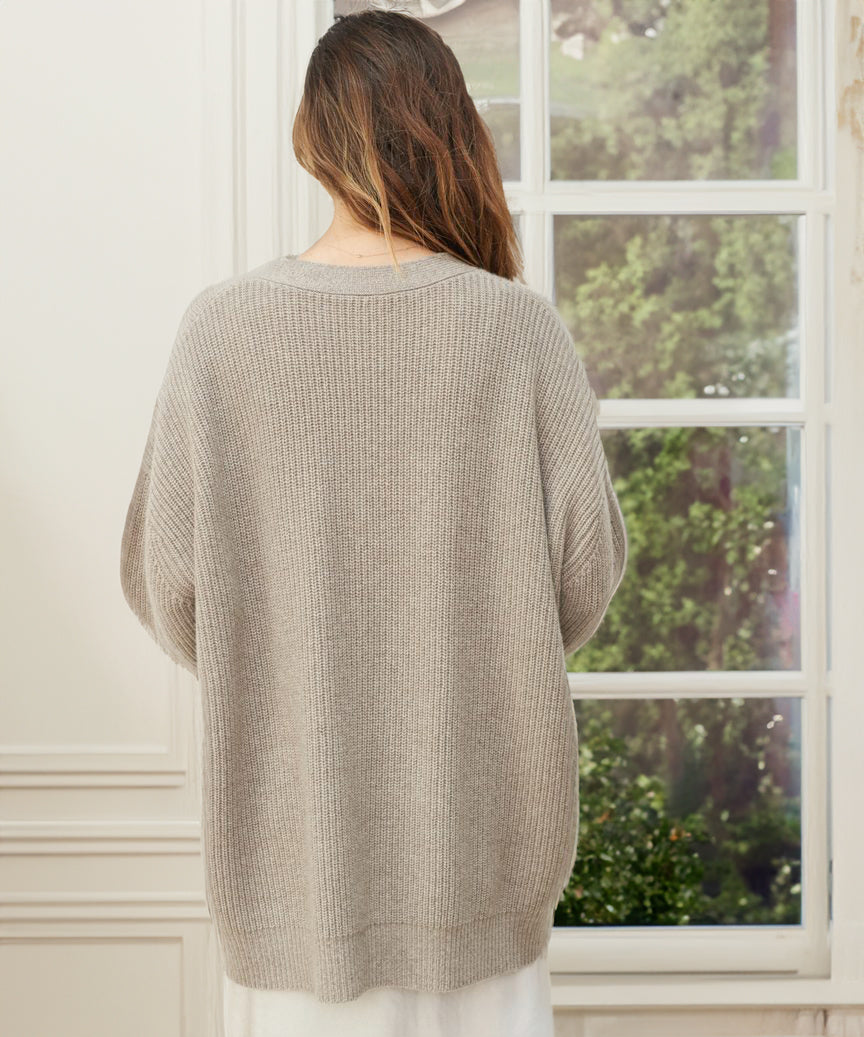 Martha | Kvinders Ribstrikket Cardigan med Knapper Plus Size