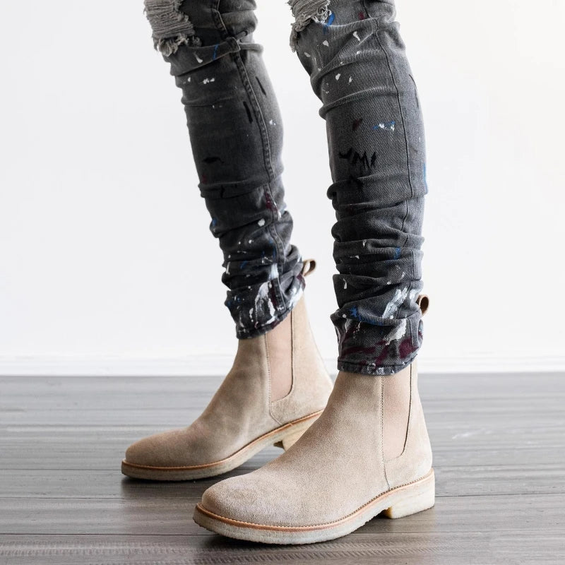 Mikkel | Støvler i ruskind i Chelsea-stil til mænd