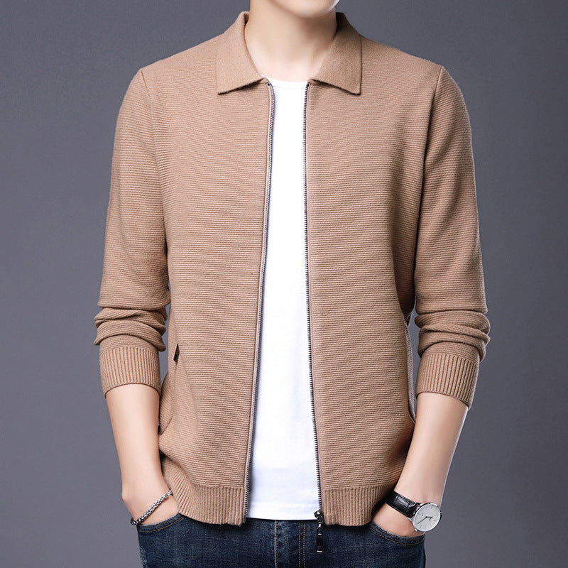 Mikkel | Uld cardigan med lynlås til mænd