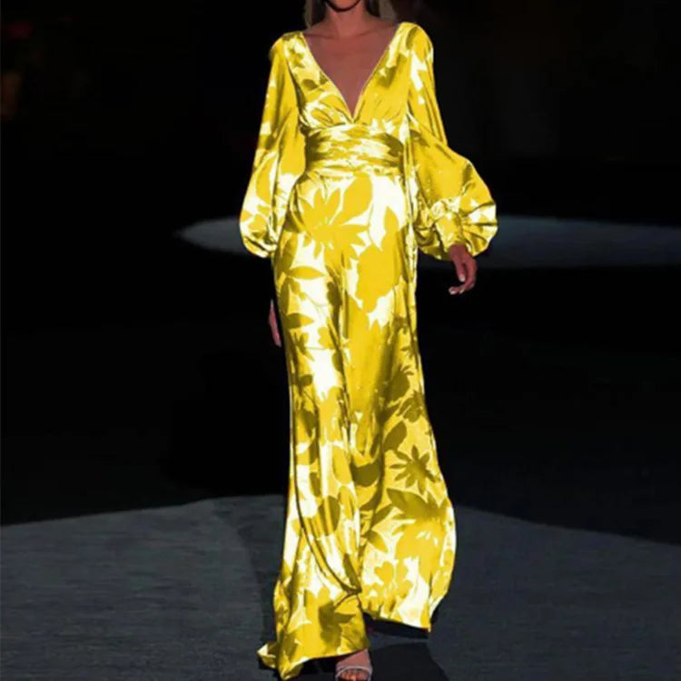 Elegant V-hals kjole til kvinder