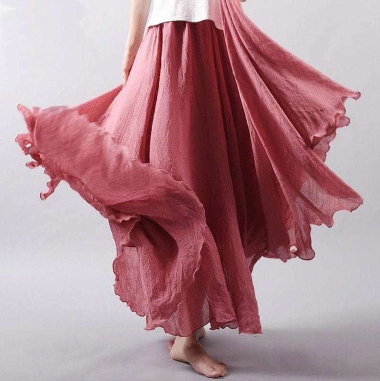 Lovise | Elegant Flydende Maxi Nederdel til Sommer