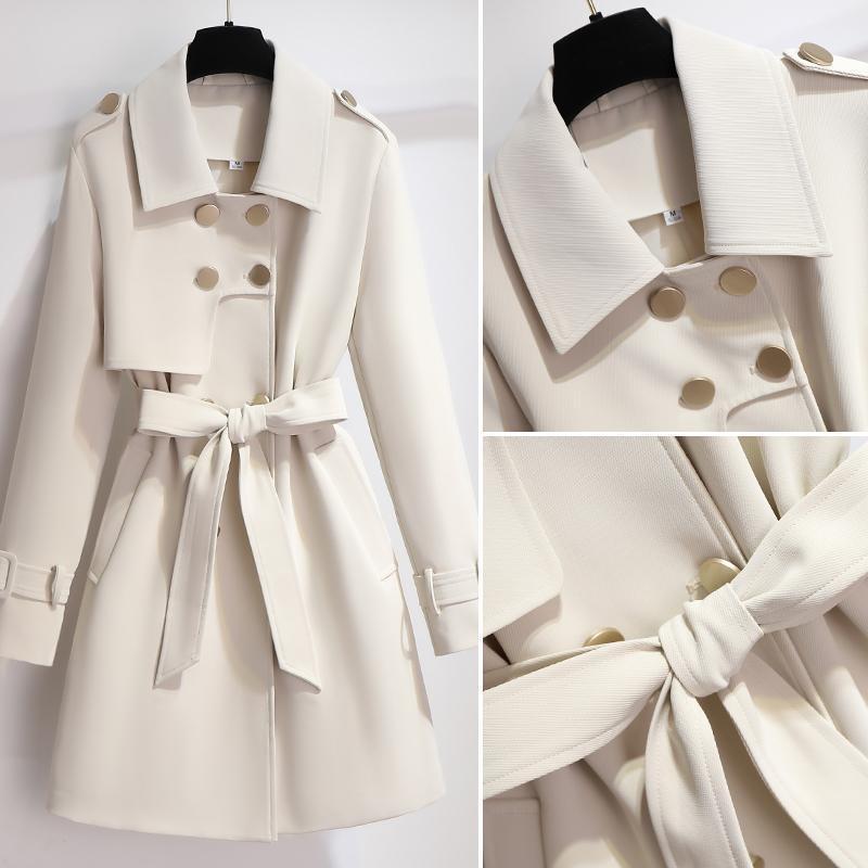 Julie | Elegant Dame Trenchcoat i Hvid