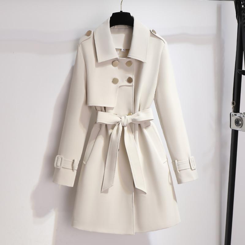 Julie | Elegant Dame Trenchcoat i Hvid
