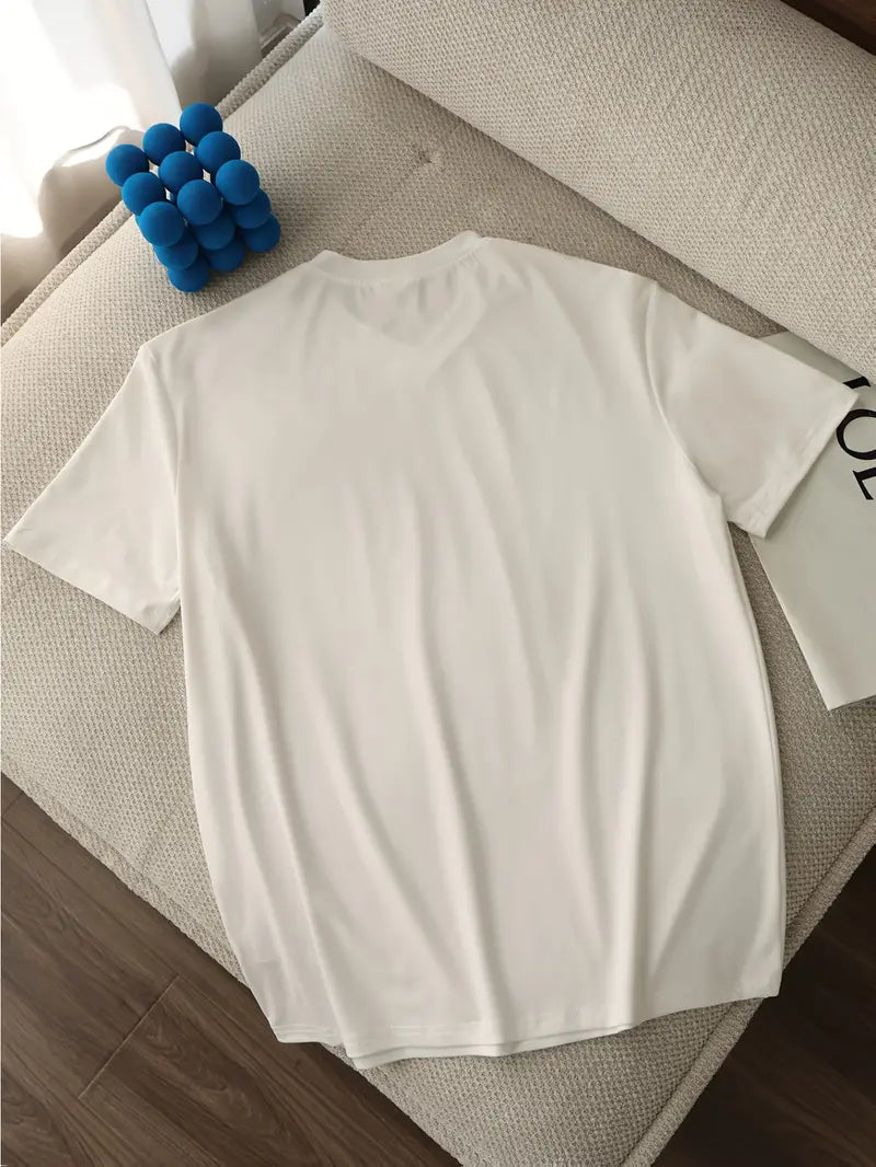 V-Hals T-shirt i Ren Bomuld