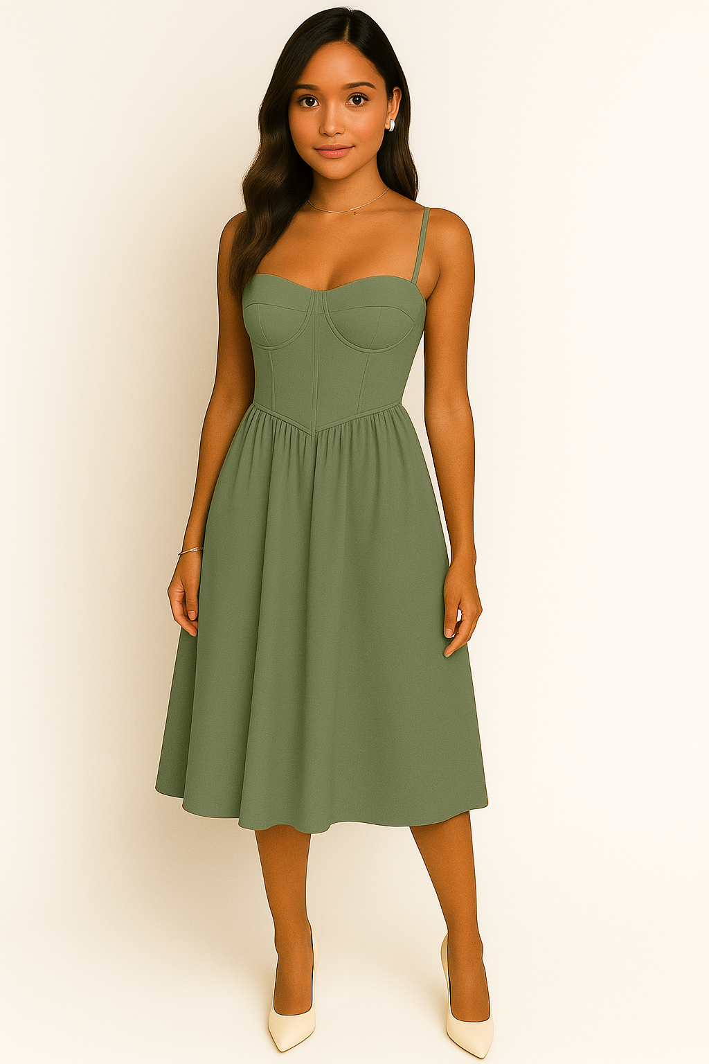 Elegant kjole med korsetliv til kvinder