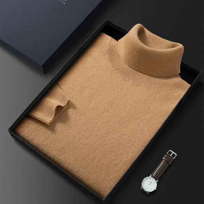 Mikkel | Rullekravesweater i kashmir til mænd