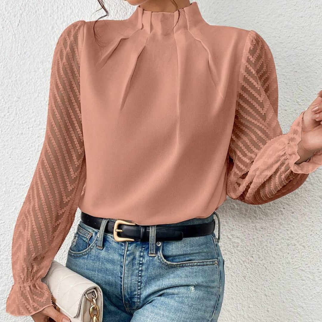 Elegant mønstret bluse til damer