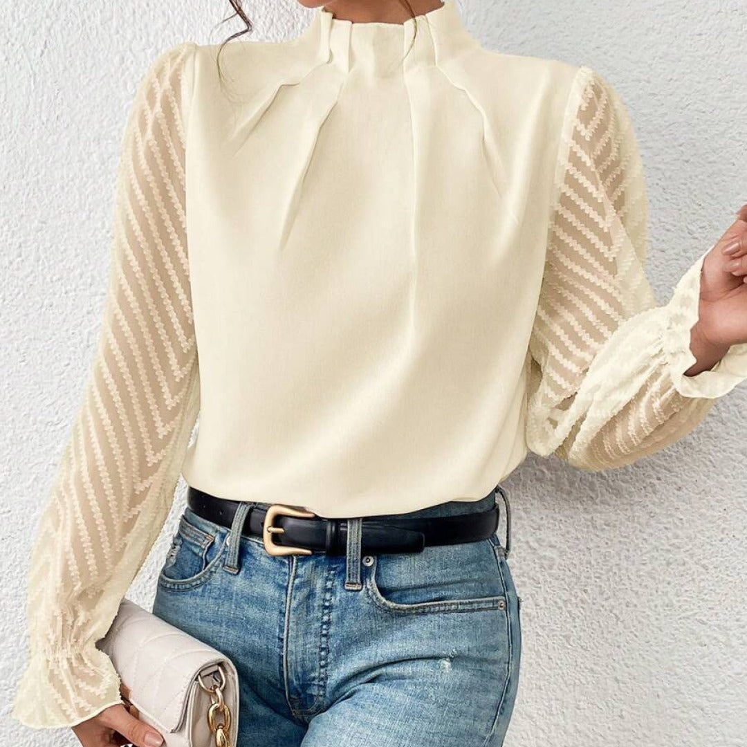 Elegant mønstret bluse til damer