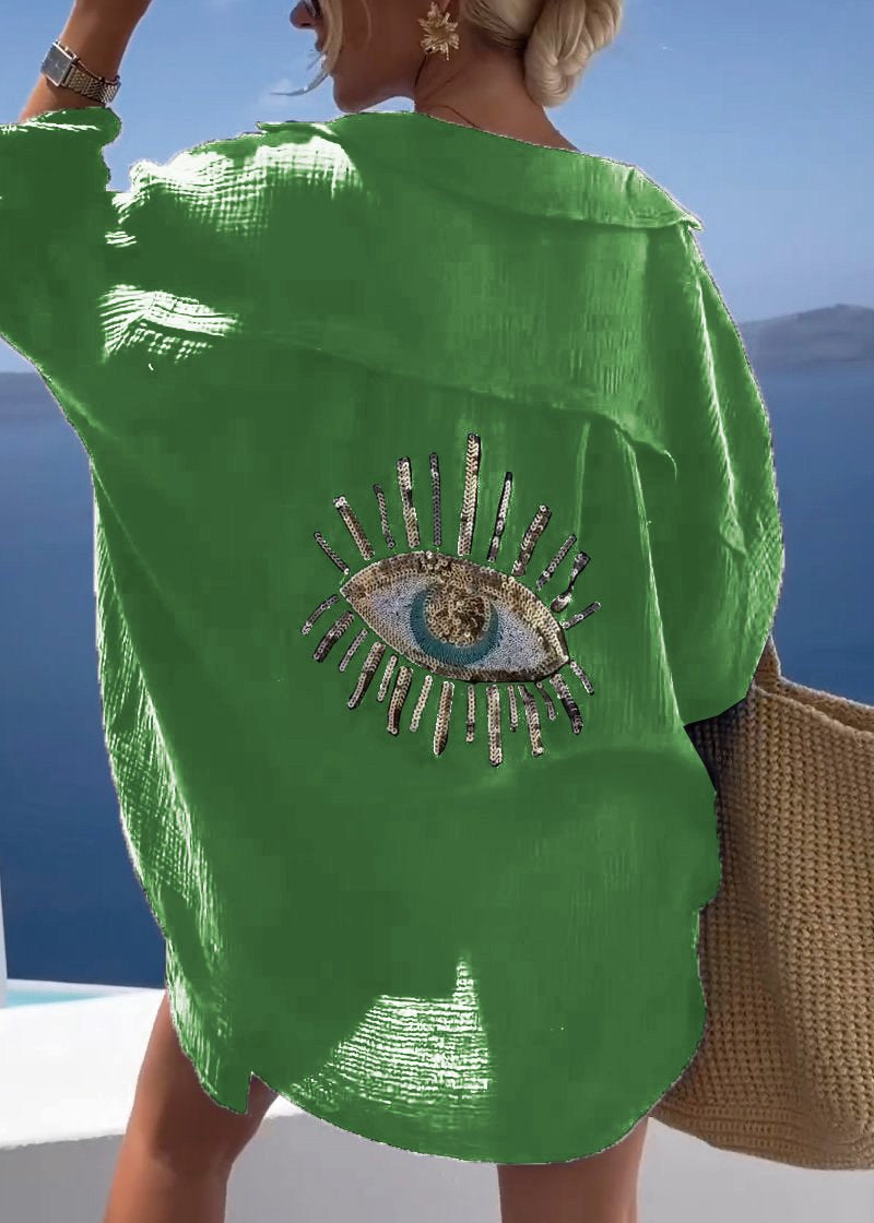 Sofie | Dame Oversize Skjorte med Broderet Rygdetalje