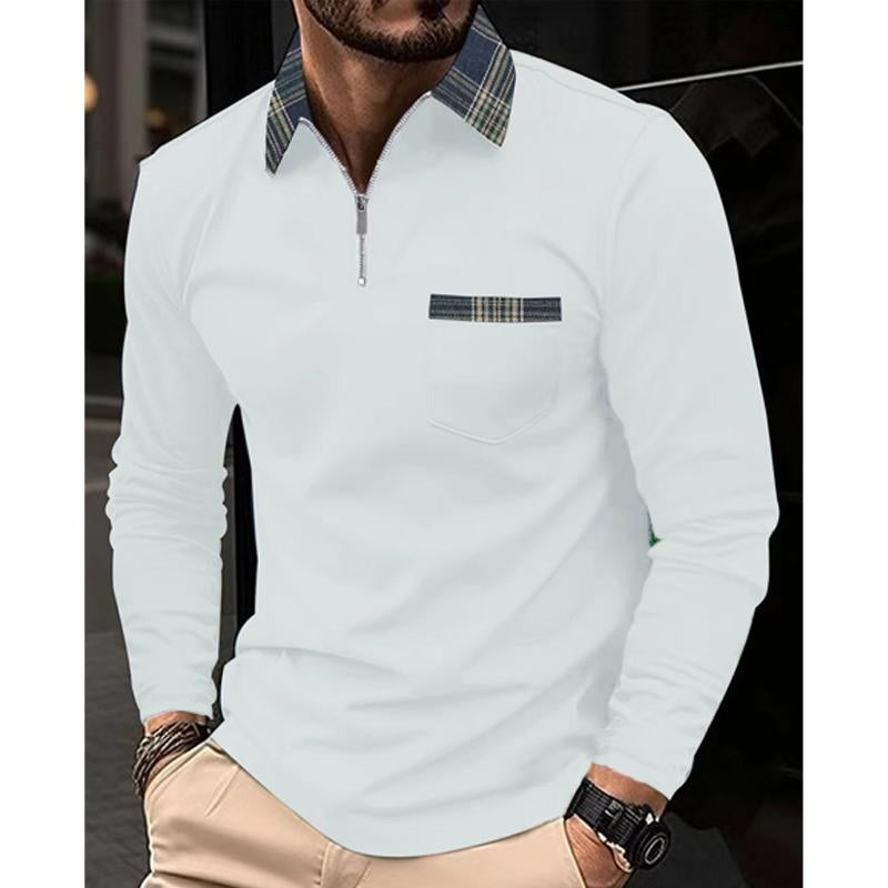 Hugo | Langærmet Poloshirt med Tern og Lynlås