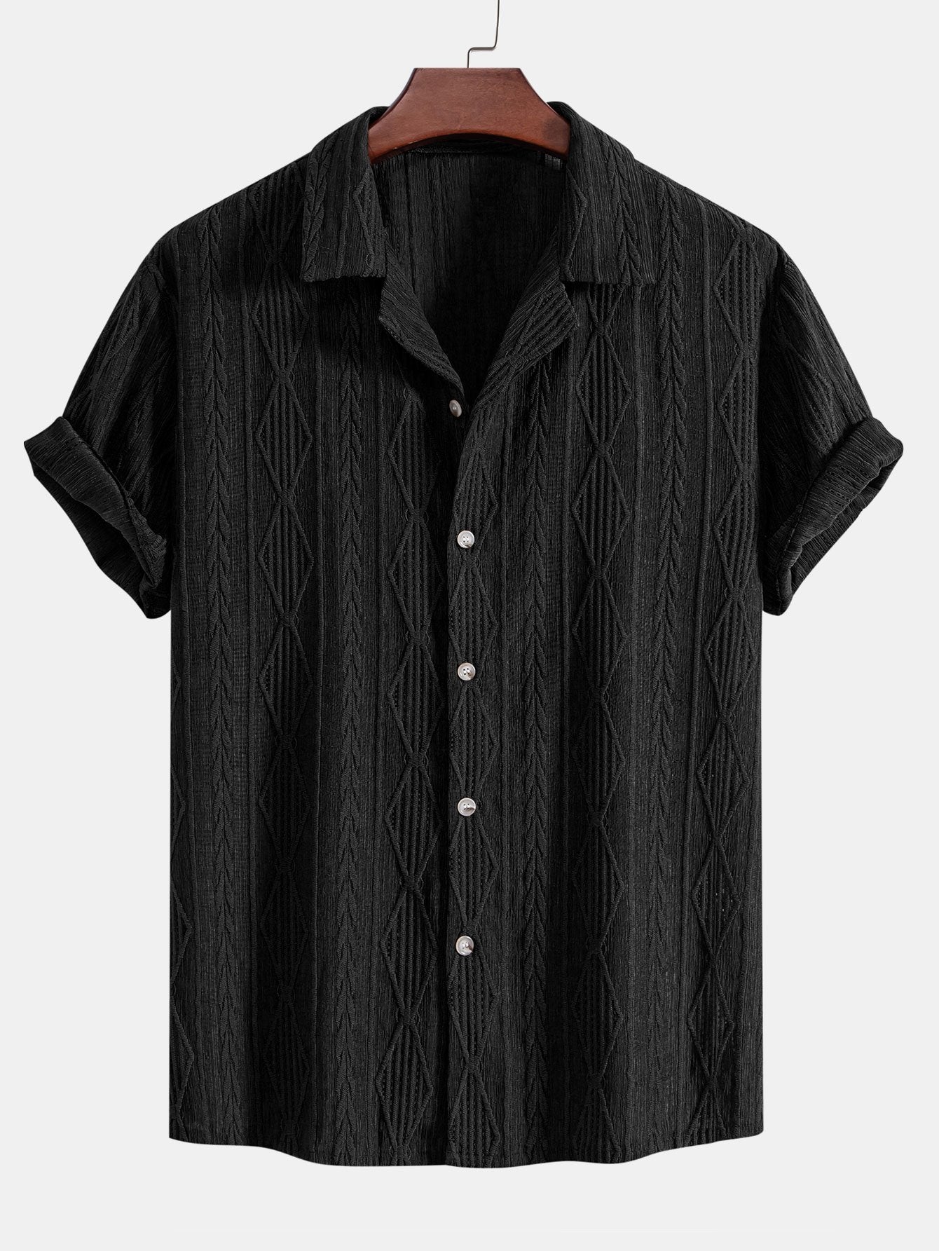 Mikkel | Casual Jacquard Skjorte med Struktur