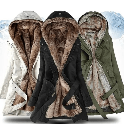 Maja | Varm Vinterjakke med Imiteret Pelsfor