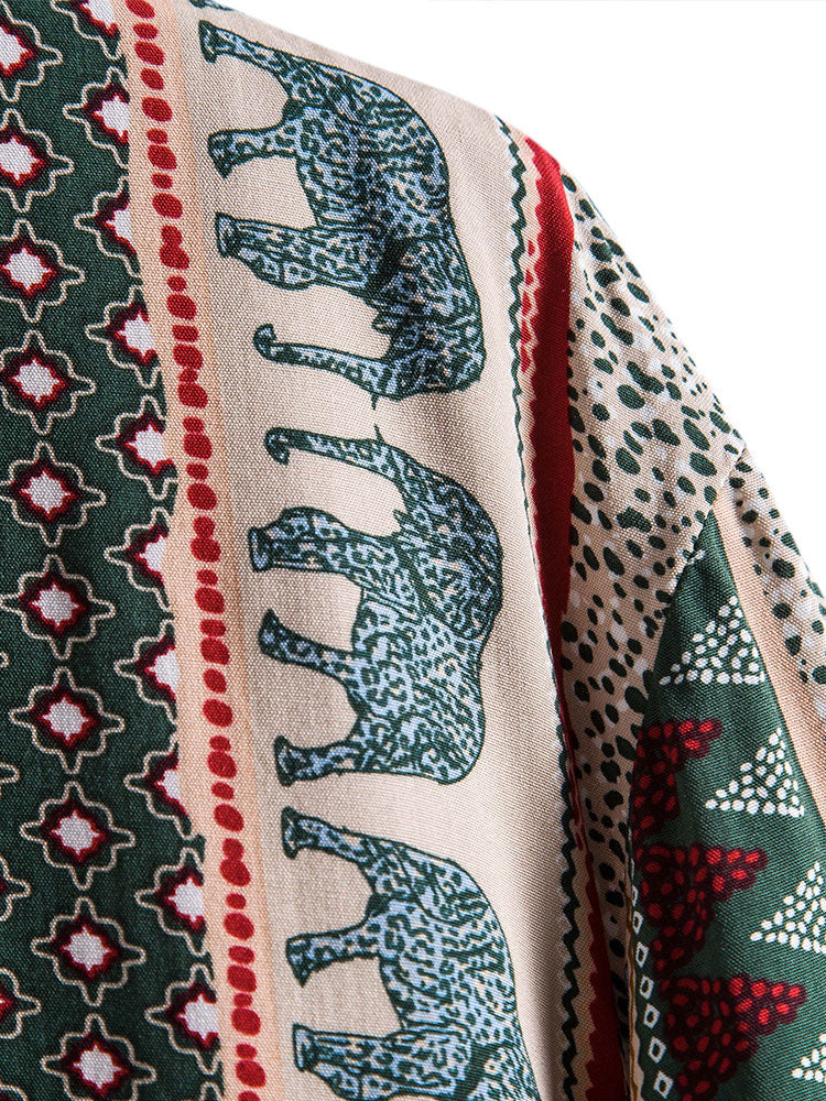 Hugo | Skjorte med geometrisk elefantprint