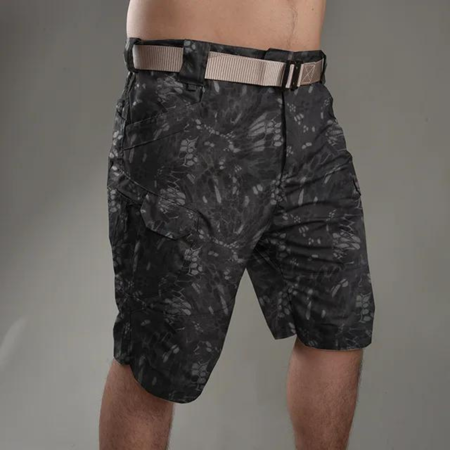 Herre Camo Cargo Shorts med Lommer