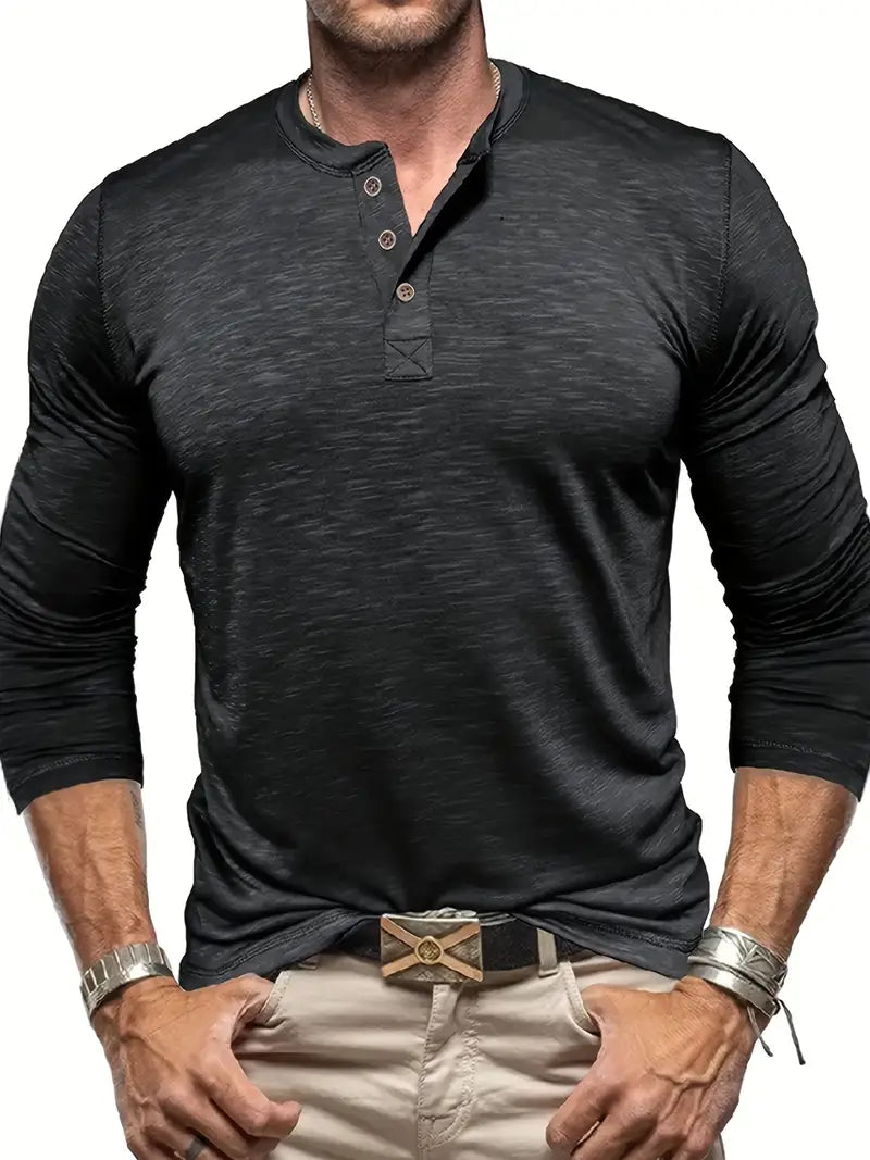 Langærmet Henley T-shirt