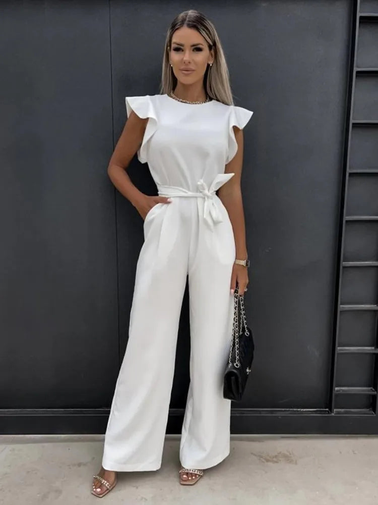 Elegant jumpsuit med brede ben i dansk design