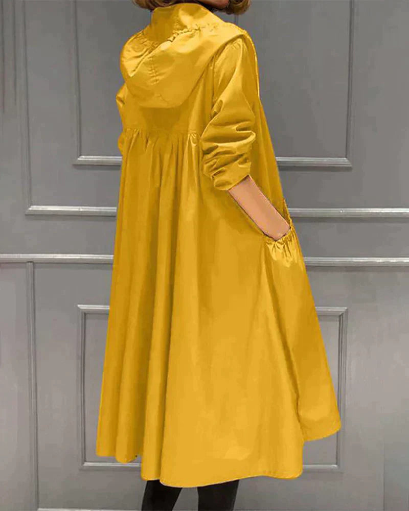 Sofie | Lang Regnfrakke til Kvinder med Hætte