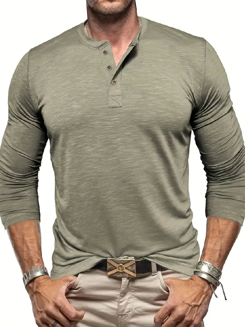 Langærmet Henley T-shirt