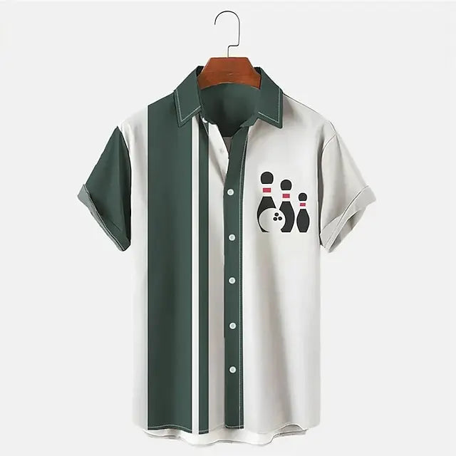 Emil | Casual poloshirt med bowlingprint