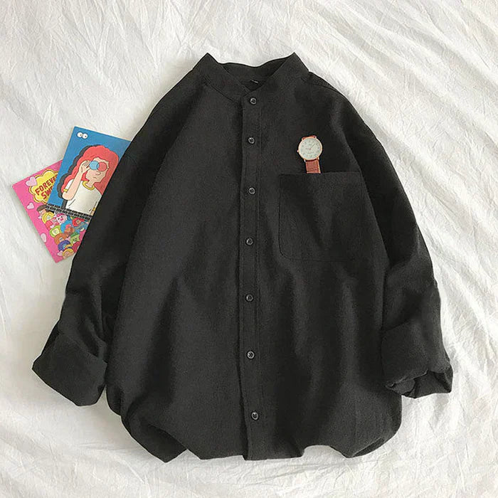 Forårsbluse med praktisk lomme design