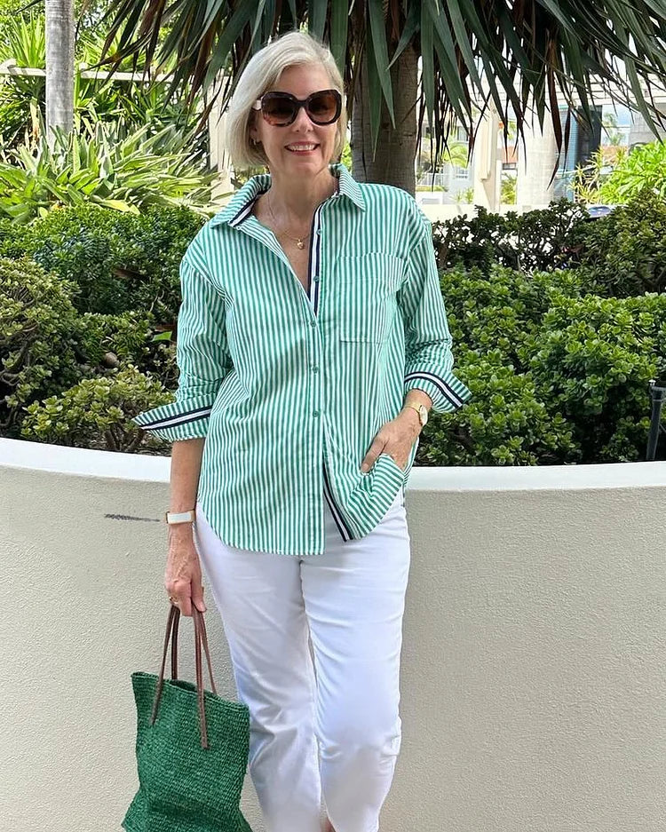 Elegant stribet skjorte til enhver lejlighed