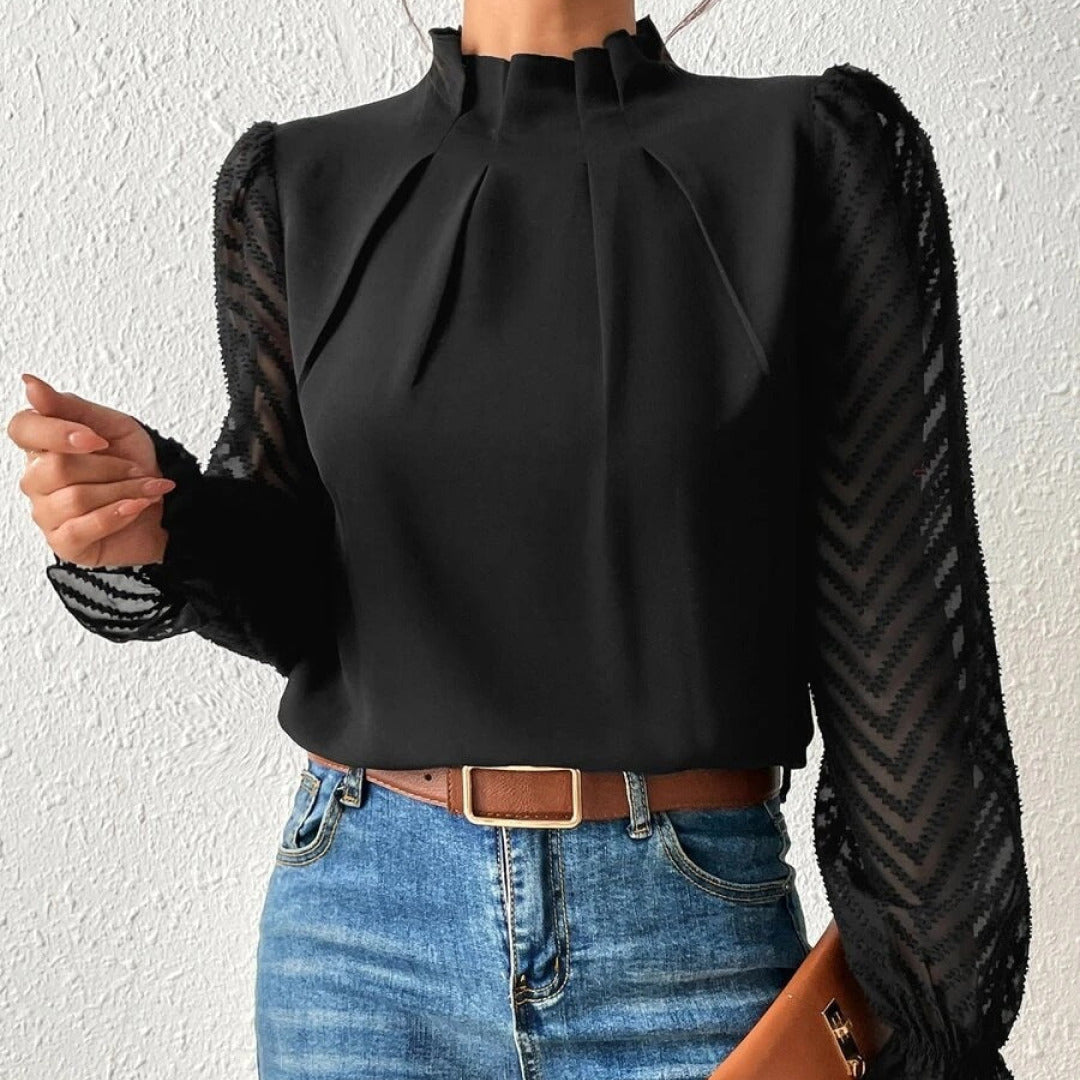 Elegant mønstret bluse til damer