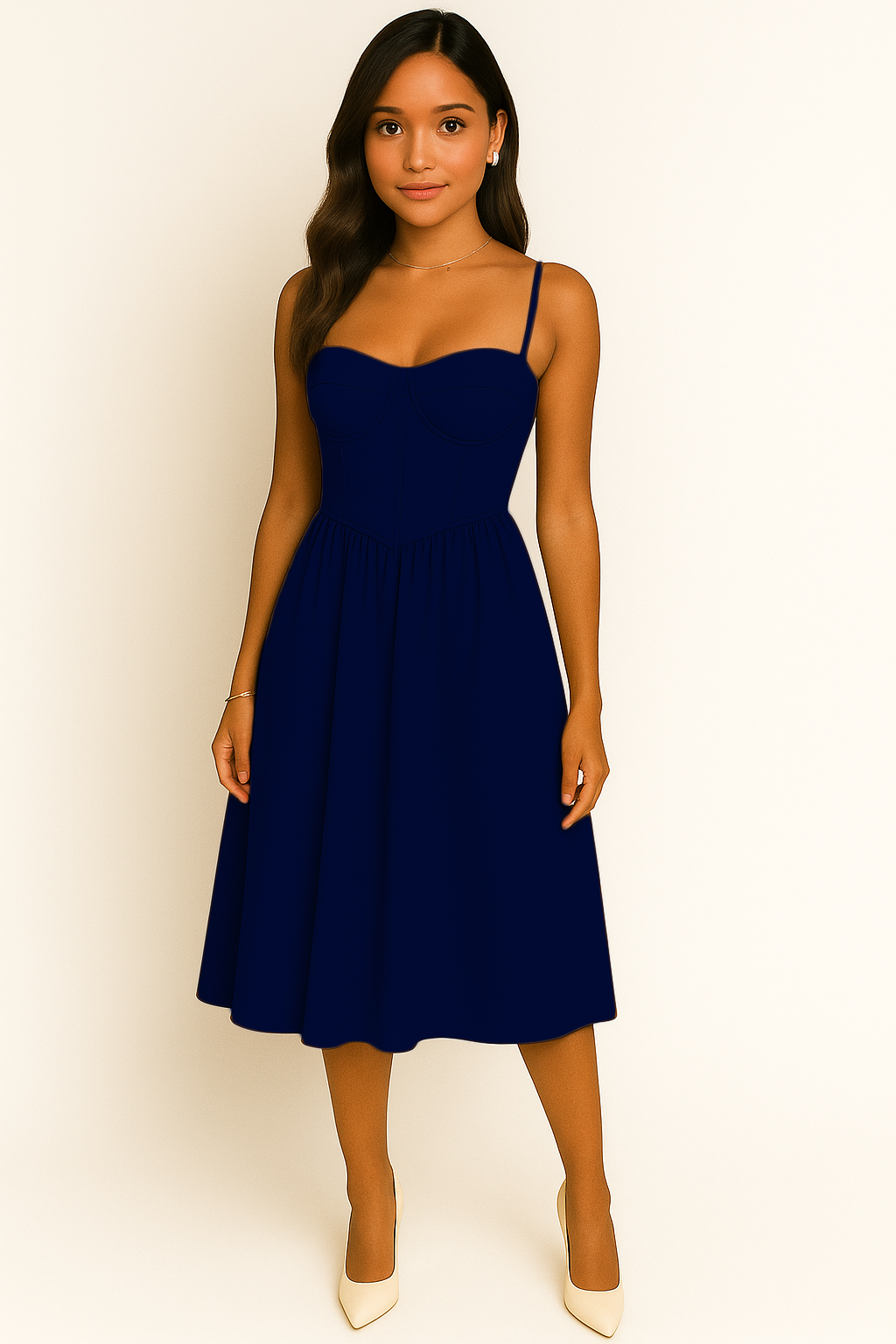 Elegant kjole med korsetliv til kvinder