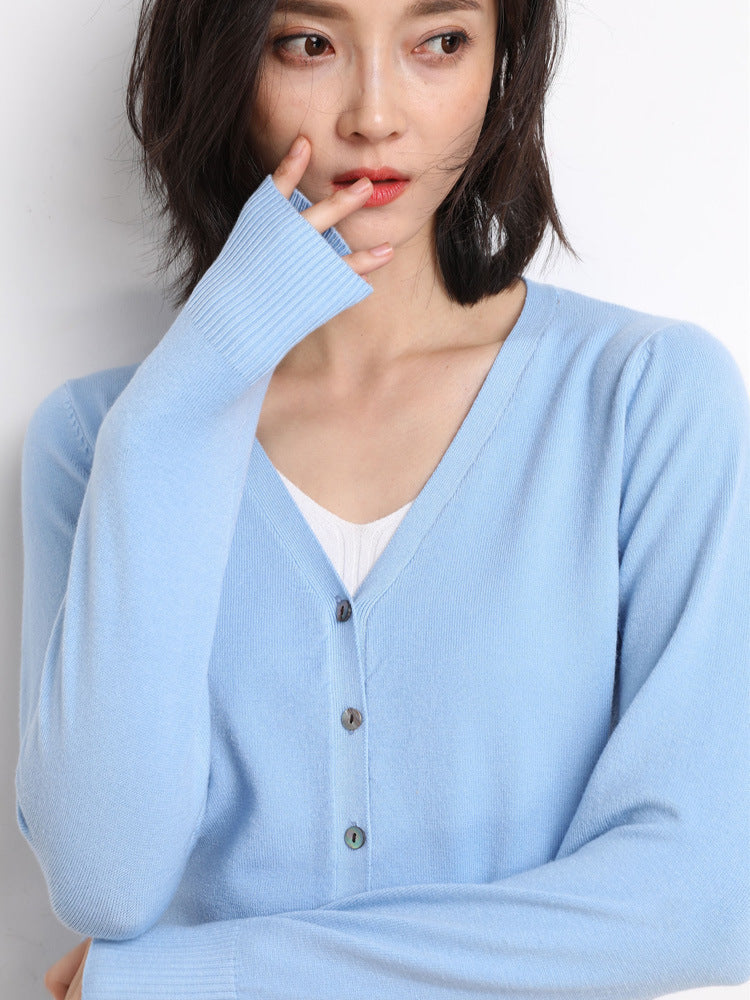 Esther | Dame Casual V-hals Strikket Cardigan